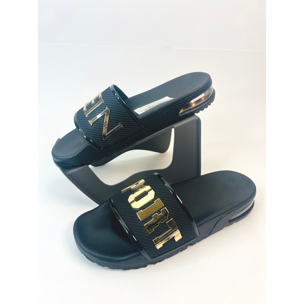 Plein Sport Mens Black Gold Logo Slides Air Cushion‎ Sandals PACS USG0028 US 11